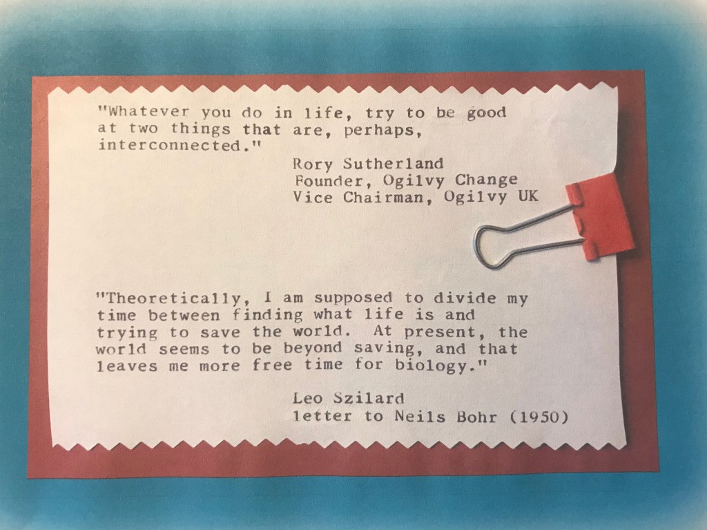 try to to be good at two things